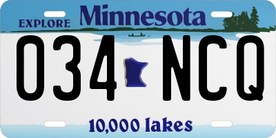 MN license plate 034NCQ