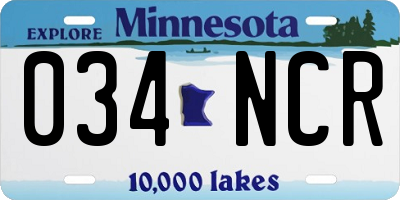 MN license plate 034NCR