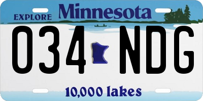 MN license plate 034NDG