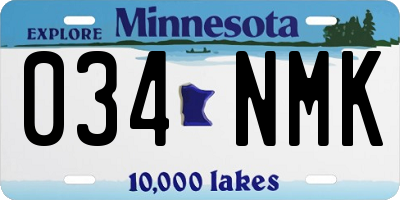 MN license plate 034NMK