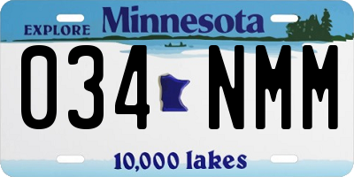MN license plate 034NMM