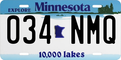 MN license plate 034NMQ