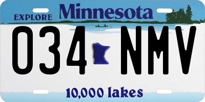 MN license plate 034NMV