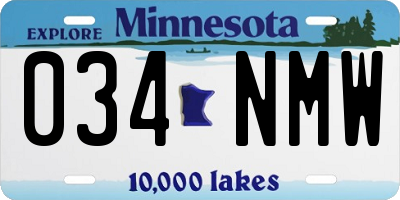 MN license plate 034NMW