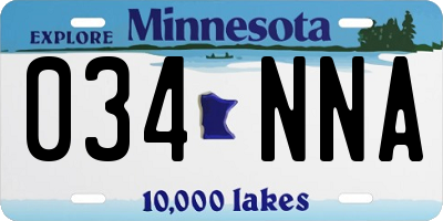 MN license plate 034NNA