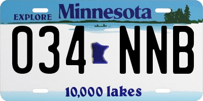 MN license plate 034NNB