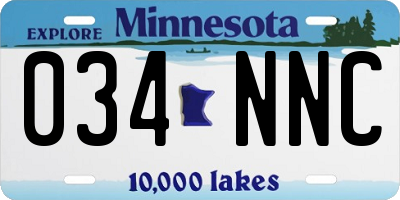 MN license plate 034NNC