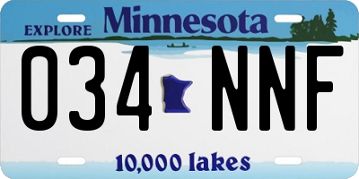 MN license plate 034NNF