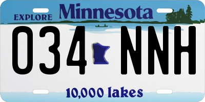 MN license plate 034NNH