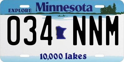 MN license plate 034NNM
