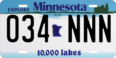 MN license plate 034NNN