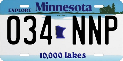 MN license plate 034NNP