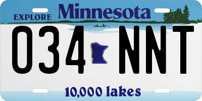 MN license plate 034NNT