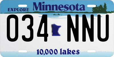 MN license plate 034NNU