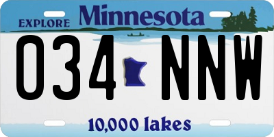 MN license plate 034NNW