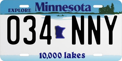 MN license plate 034NNY