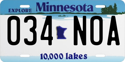 MN license plate 034NOA