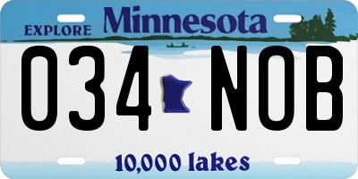 MN license plate 034NOB