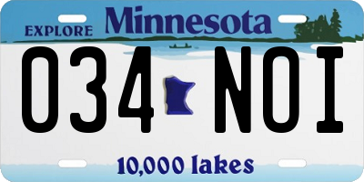 MN license plate 034NOI