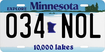 MN license plate 034NOL