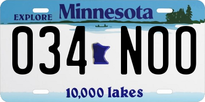MN license plate 034NOO