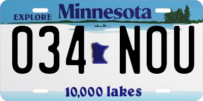 MN license plate 034NOU