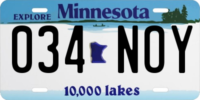 MN license plate 034NOY