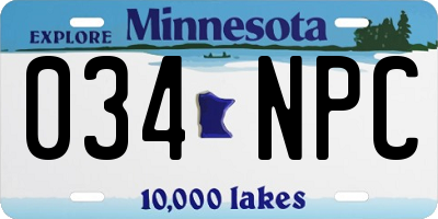 MN license plate 034NPC