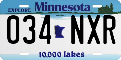 MN license plate 034NXR