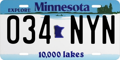 MN license plate 034NYN