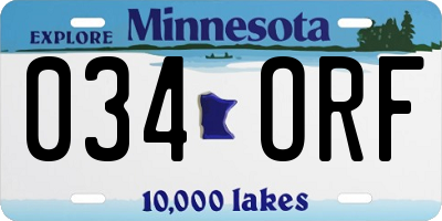 MN license plate 034ORF