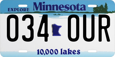 MN license plate 034OUR