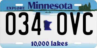 MN license plate 034OVC