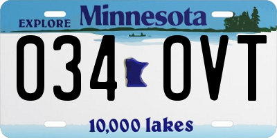 MN license plate 034OVT