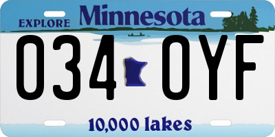 MN license plate 034OYF