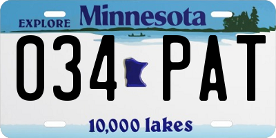 MN license plate 034PAT