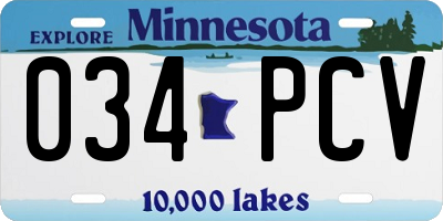 MN license plate 034PCV