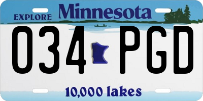 MN license plate 034PGD