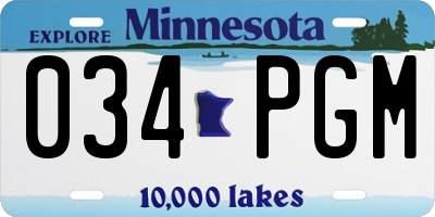 MN license plate 034PGM