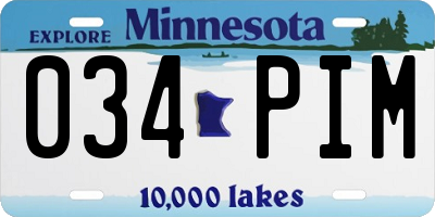 MN license plate 034PIM