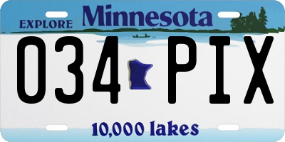 MN license plate 034PIX