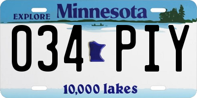 MN license plate 034PIY
