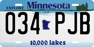MN license plate 034PJB