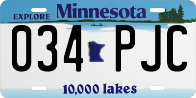 MN license plate 034PJC