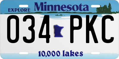 MN license plate 034PKC