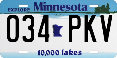 MN license plate 034PKV