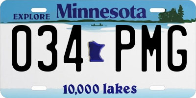 MN license plate 034PMG