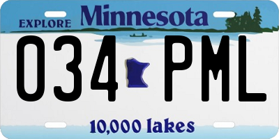 MN license plate 034PML