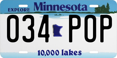 MN license plate 034POP