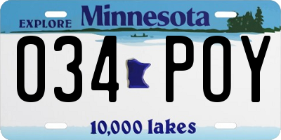 MN license plate 034POY